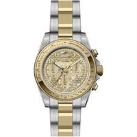 Zweifarbige Edelstahl-Chronograph-Uhr