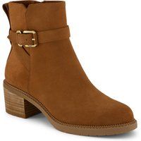 TOMS Hailey Schnallenleder Damen Stiefeletten in Bernsteinbraun mit Absatz