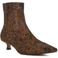 Dune Odore Leder Damen Tan Absatz Stiefeletten