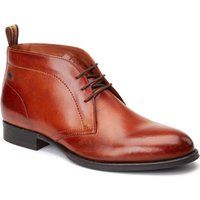 Base London Wallis Leder Herren Ankle Boots in verbranntem Tan
