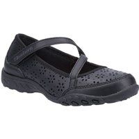 Skechers Breathe Easy Playground Poppies Mädchenschuhe Aus Schwarzem Leder