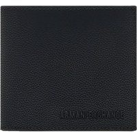 Klassisches schwarzes Bifold-Portemonnaie aus Leder