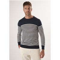 Klassischer gestreifter Rundhals-Pullover