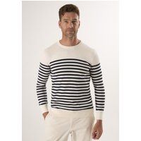 Klassischer gestreifter Rundhals-Pullover