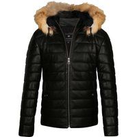 Schwarze gesteppte Jacke aus Kunstleder
