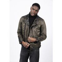 Olivgrüne Bikerjacke