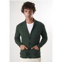 Klassische Zopfmuster Strickjacke