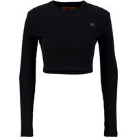 Geripptes, kurzes Langarmshirt