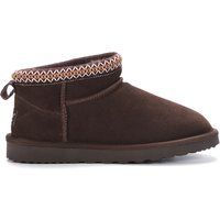 Wildleder-Stiefelette mit geflochtenem Rand
