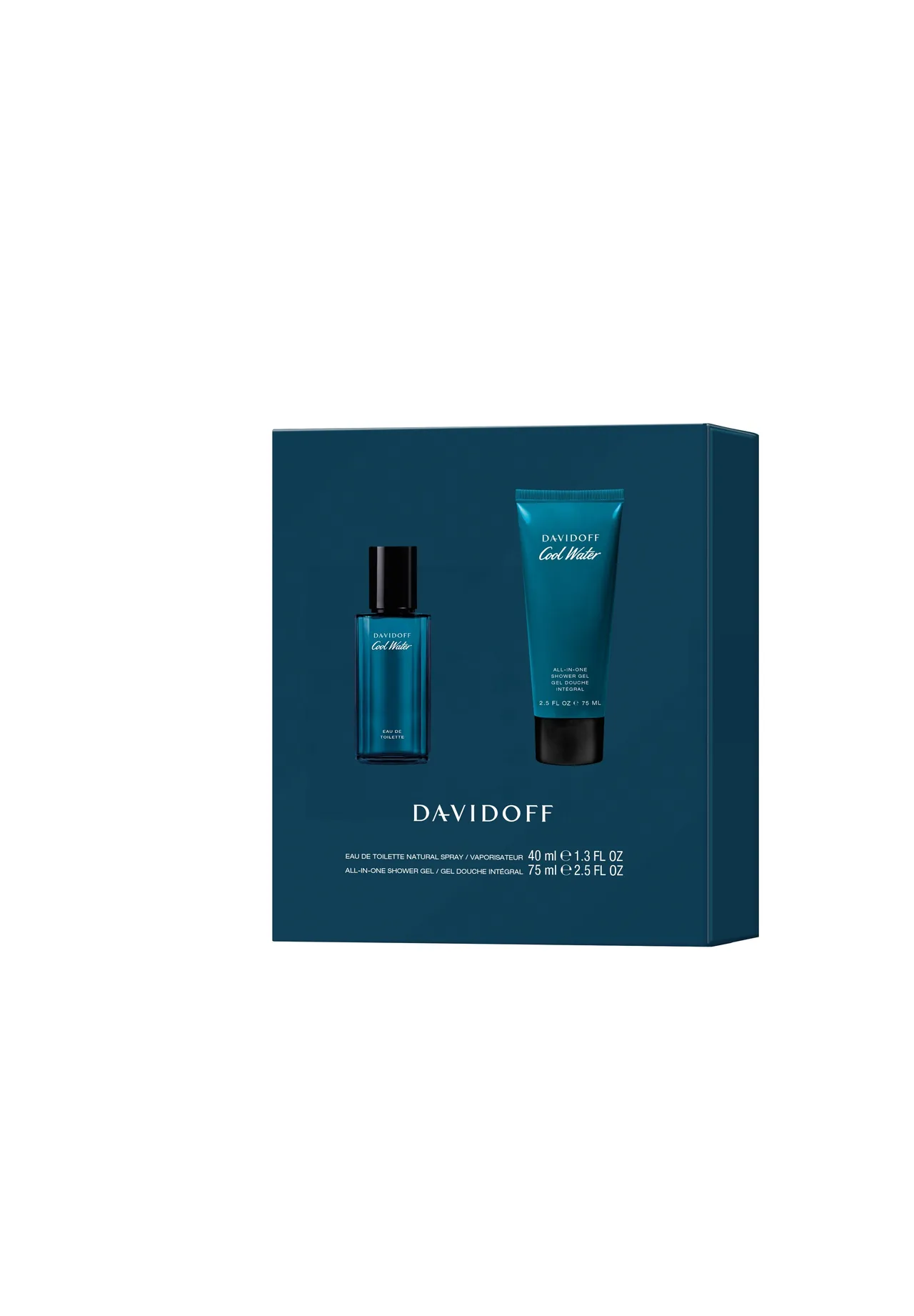 Cool Water, Duftset ( 1x Davidoff Water Man Eau de Toilette 40 ml, Duschgel 75 ml), Herren, aromatisch