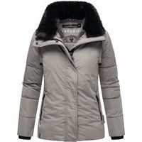Warme, wattierte Winterjacke mit Fellkragen