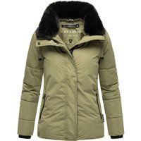 Warme, wattierte Winterjacke mit Fellkragen
