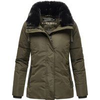 Warme, wattierte Winterjacke mit Fellkragen