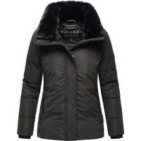 Warme, wattierte Winterjacke mit Fellkragen