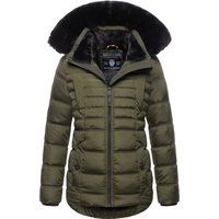 Warme gesteppte Winterjacke mit Kunstpelz