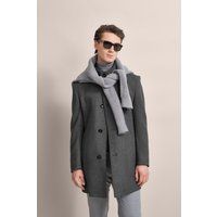 Herren Wollmantel mit Stehkragen