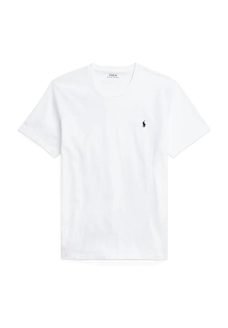 Klassisches Weißes Baumwoll-Rundhals-T-Shirt