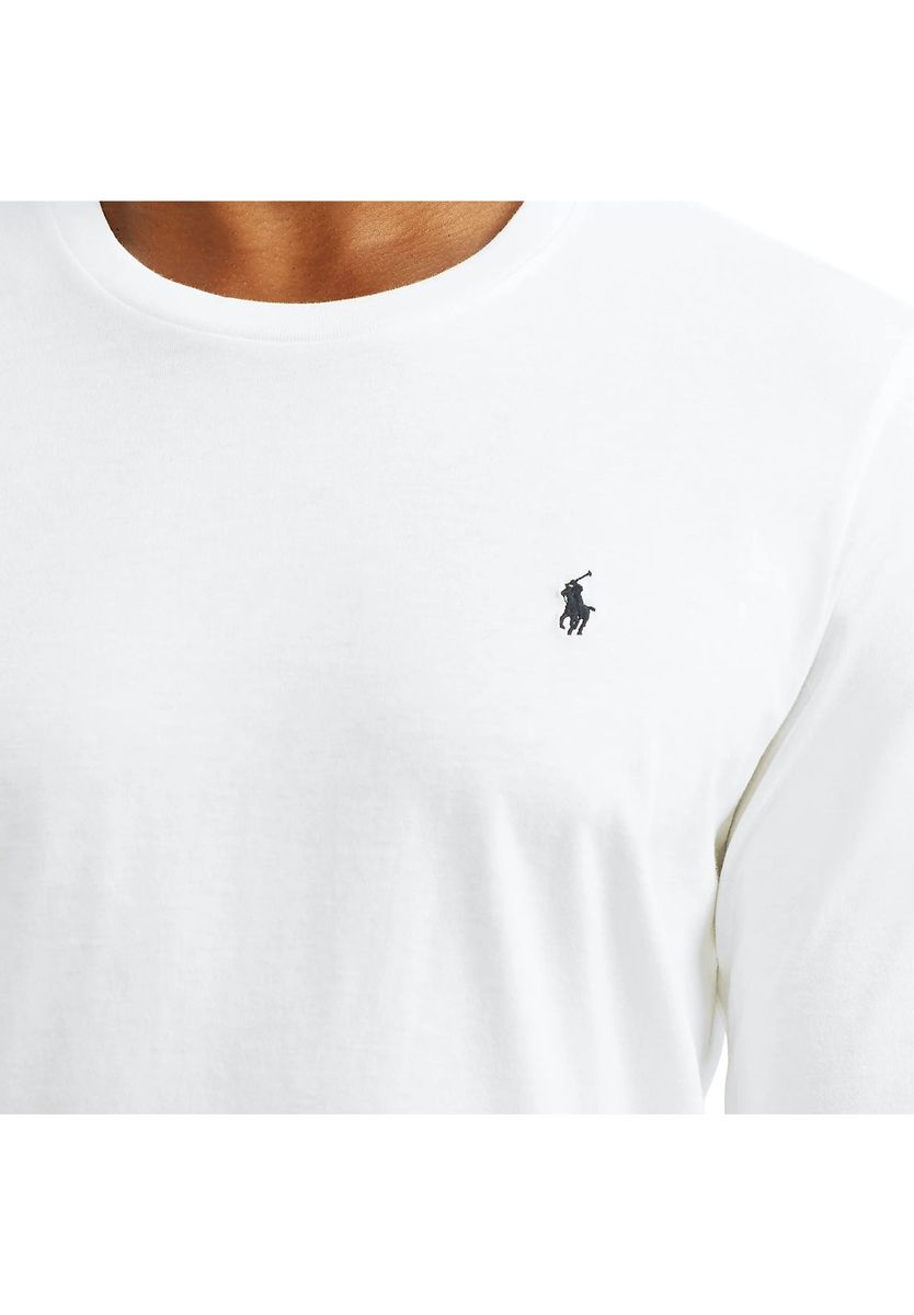 Klassisches Langarm Baumwoll Rundhals-Shirt