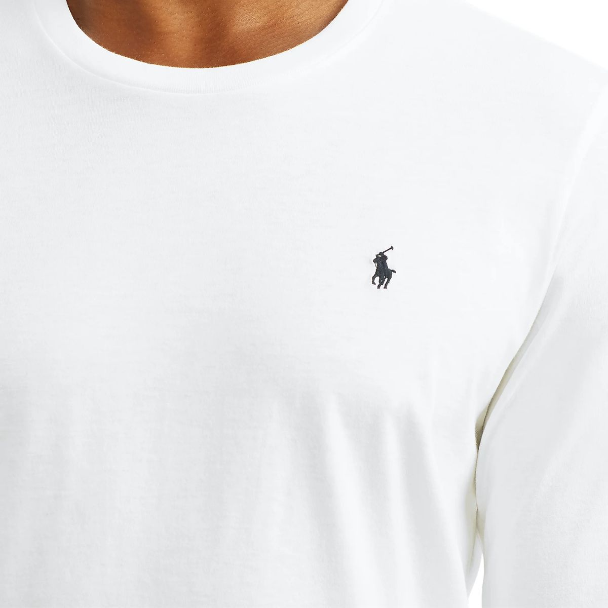 Klassisches Langarm Baumwoll Rundhals-Shirt