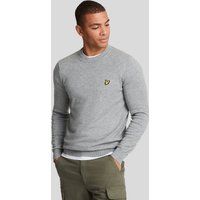 Baumwoll-Merino-Wollpullover mit Rundhalsausschnitt