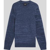 Melierter Strickpullover mit Rundhalsausschnitt