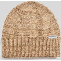 Strickmütze meliert mit geripptem Umschlag