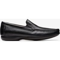 Klassische schwarze Leder-Slipper