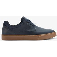 Marineblaue Leder-Sneaker mit niedrigem Schaft