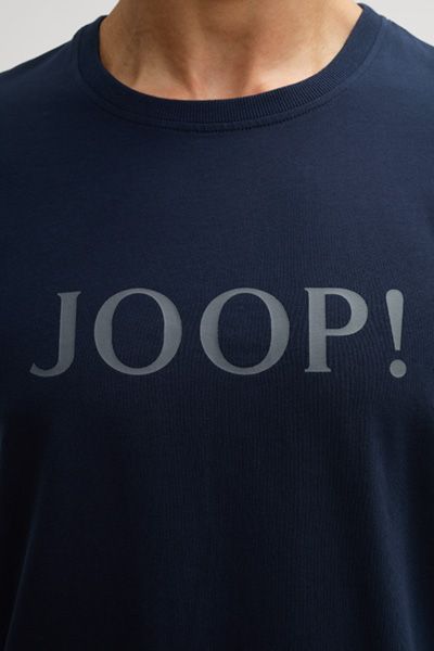 Joop! Marineblaues Baumwoll-T-Shirt mit Logo Relaxed Fit Unisex
