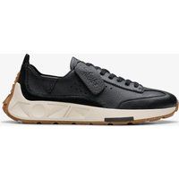 Schwarzer Leder-Freizeitsneaker