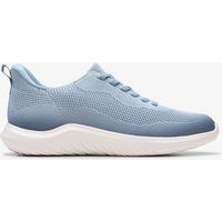 Hellblaue Strick-Slip-On-Sneakers