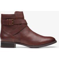 Braune Leder-Stiefeletten mit Schnalle