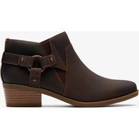 Brauner Damen Leder-Ankle-Boot