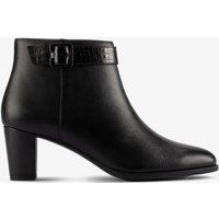 Schwarze Lederstiefelette mit Schnalle