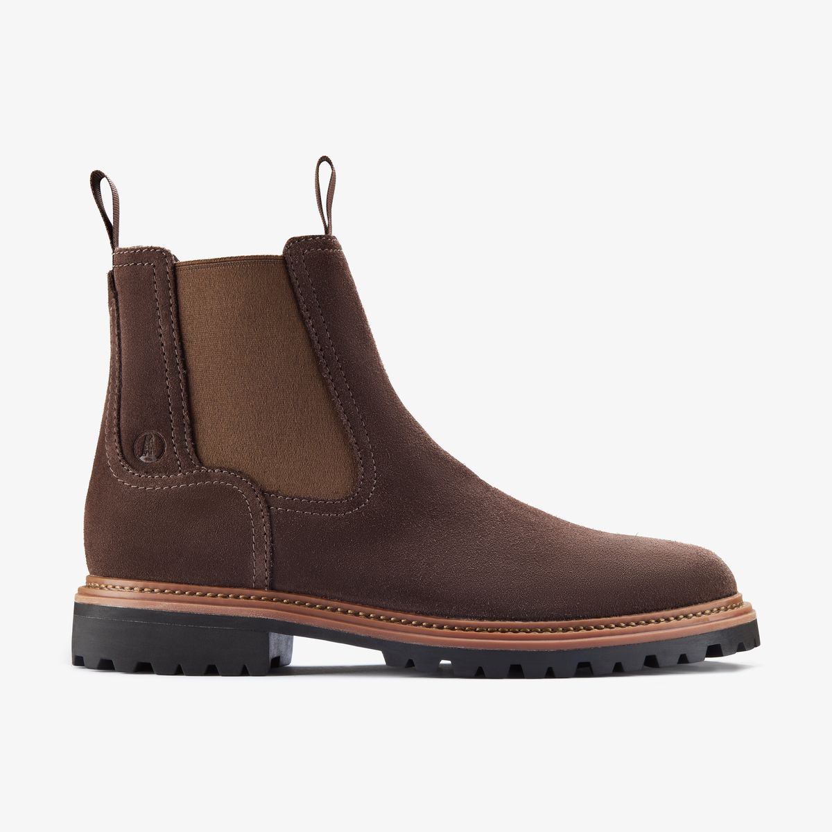 Braune Chelsea-Stiefeletten aus Wildleder