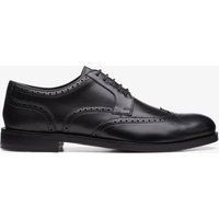 Klassischer schwarzer Leder Wingtip Brogue