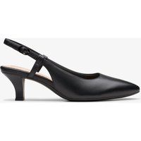 Schwarze Slingback-Pumps aus Leder mit Spitze