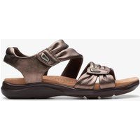 Verstellbare bronzefarbene Leder Komfort Sandalen