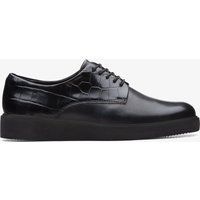 Schwarze Derby-Plateauschuhe aus Leder
