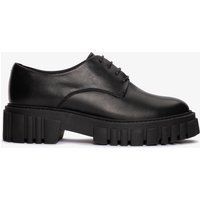 Schwarze Derby-Plateauschuhe aus Leder