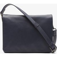 Navy Leder Umhänge-Messenger-Tasche