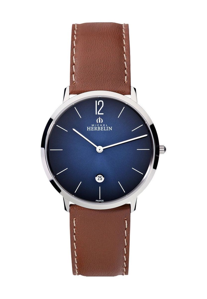 Elegante Herrenuhr mit Lederarmband