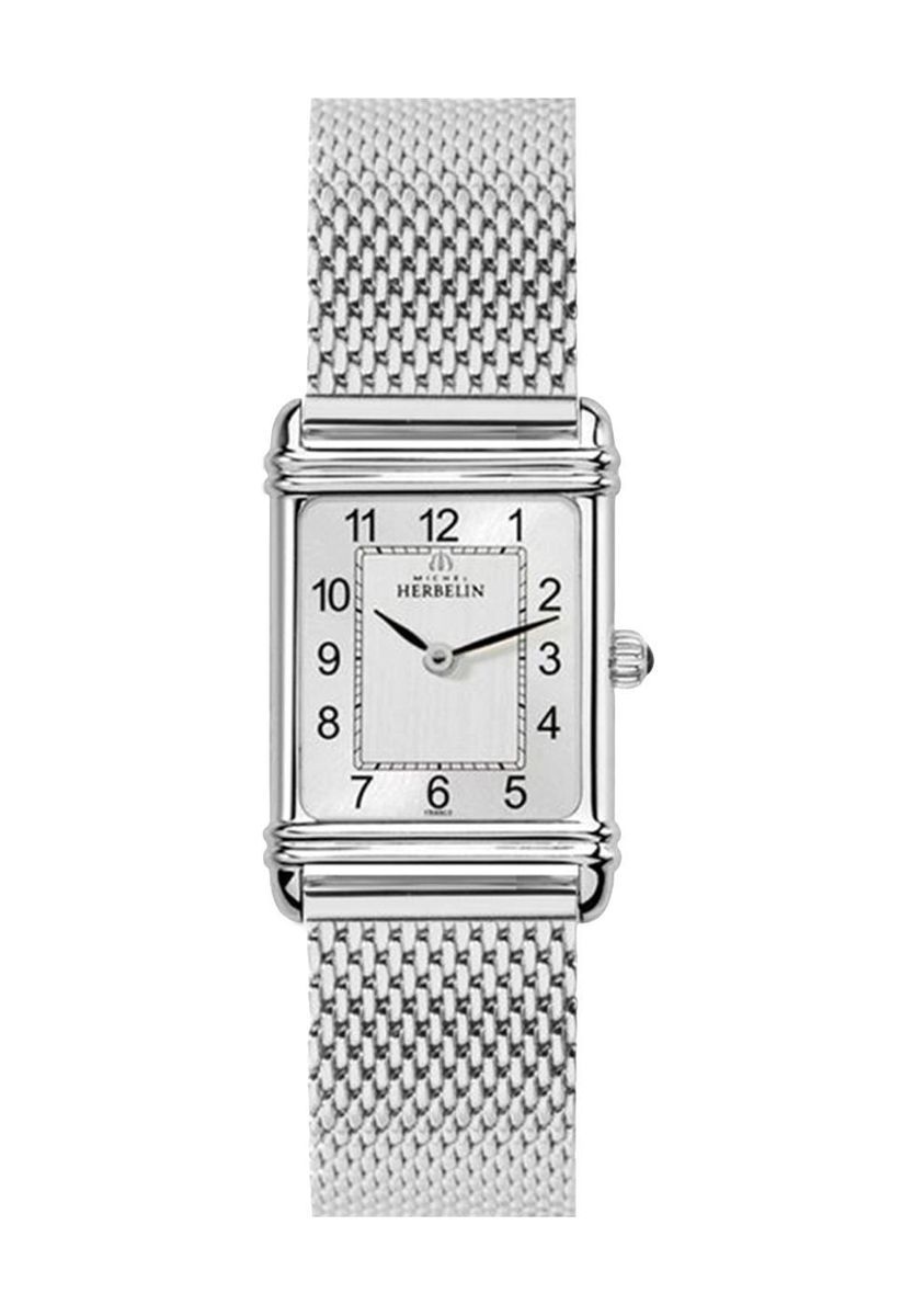 Klassische rechteckige silberne Armbanduhr