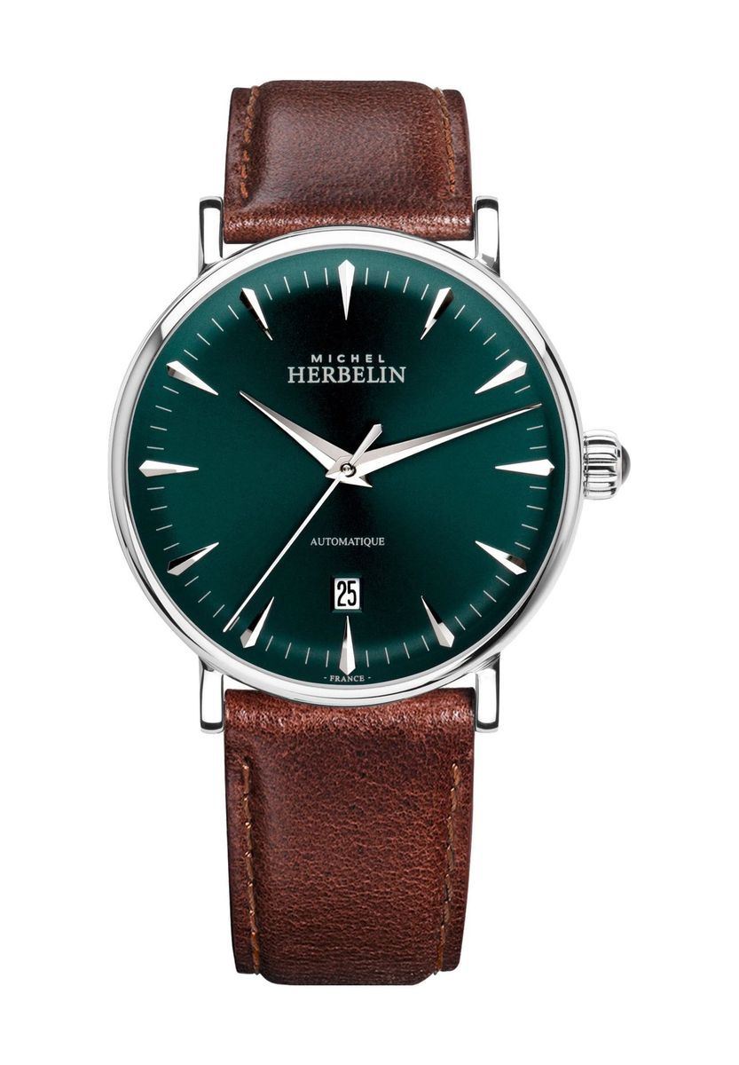 Klassische Automatikuhr mit Lederarmband