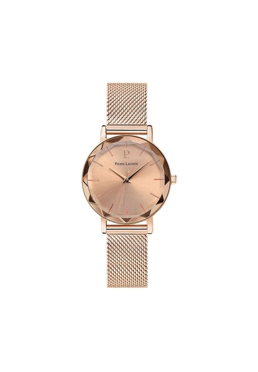 Elegante Roségold Mesh Armbanduhr