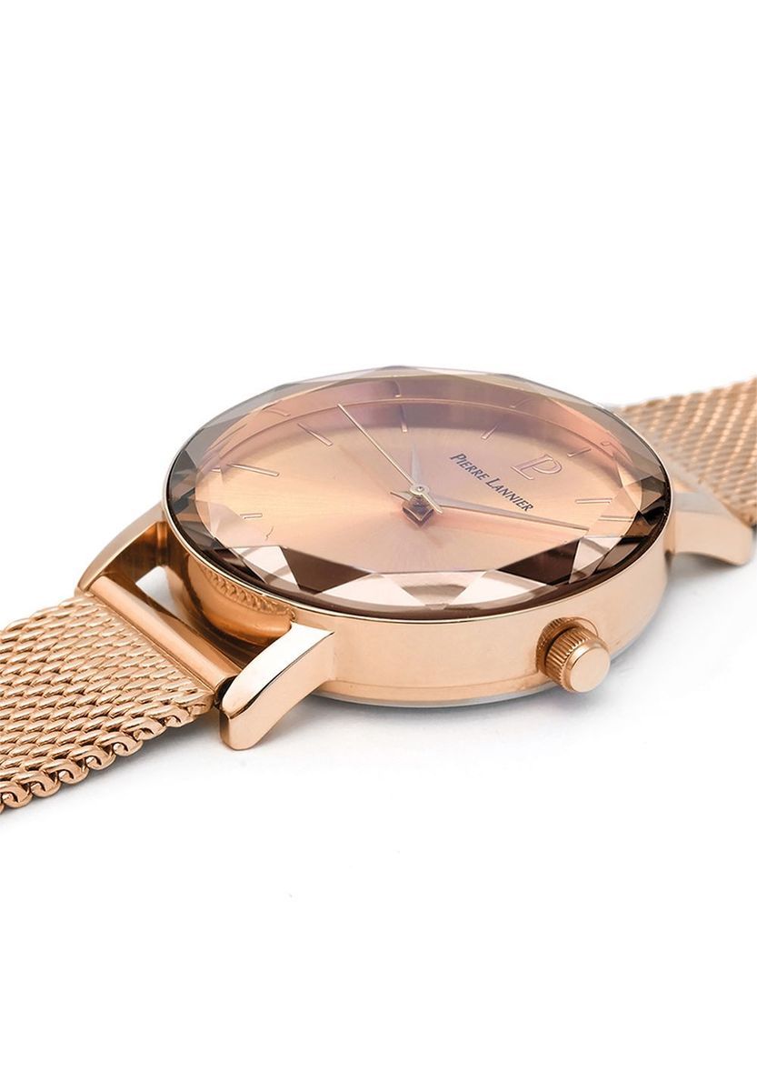 Elegante Roségold Mesh Armbanduhr
