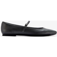 Schwarze Mary Jane Ballerinas aus Leder