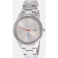 Elegante silberfarbene Analog-Uhr