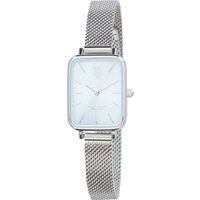 Silberne Mesh-Armbanduhr