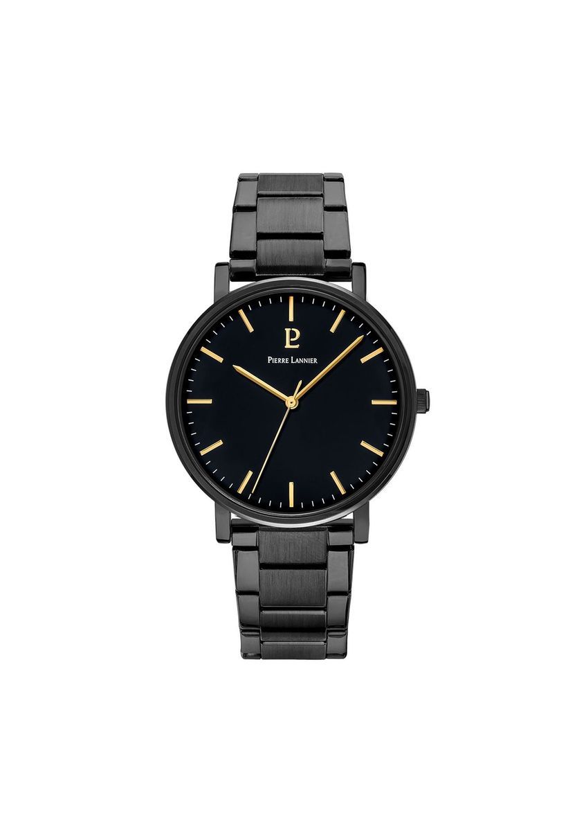 Minimalistische schwarze Edelstahluhr